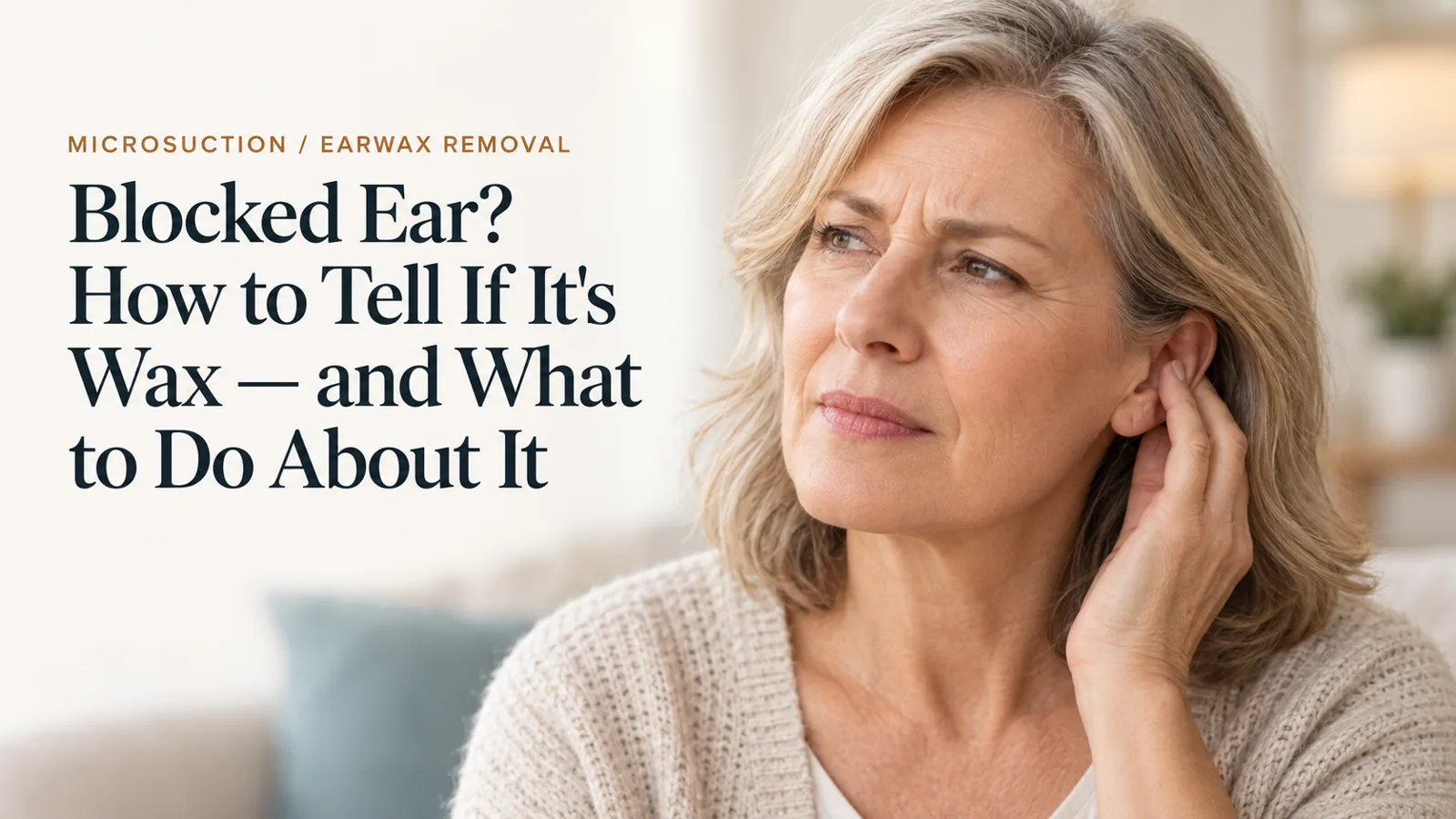 A middle-aged man touching one ear with a thoughtful, slightly puzzled expression.