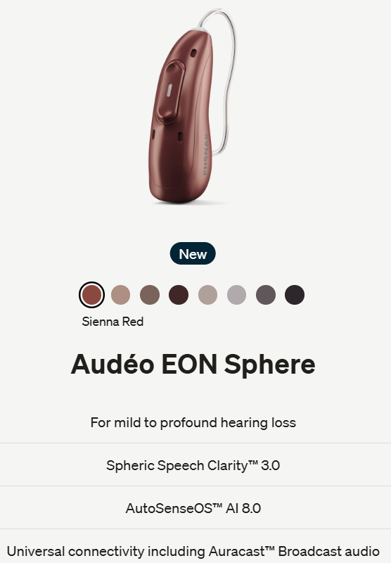 Phonak Audéo EON Sphere hearing aid in Sienna Red