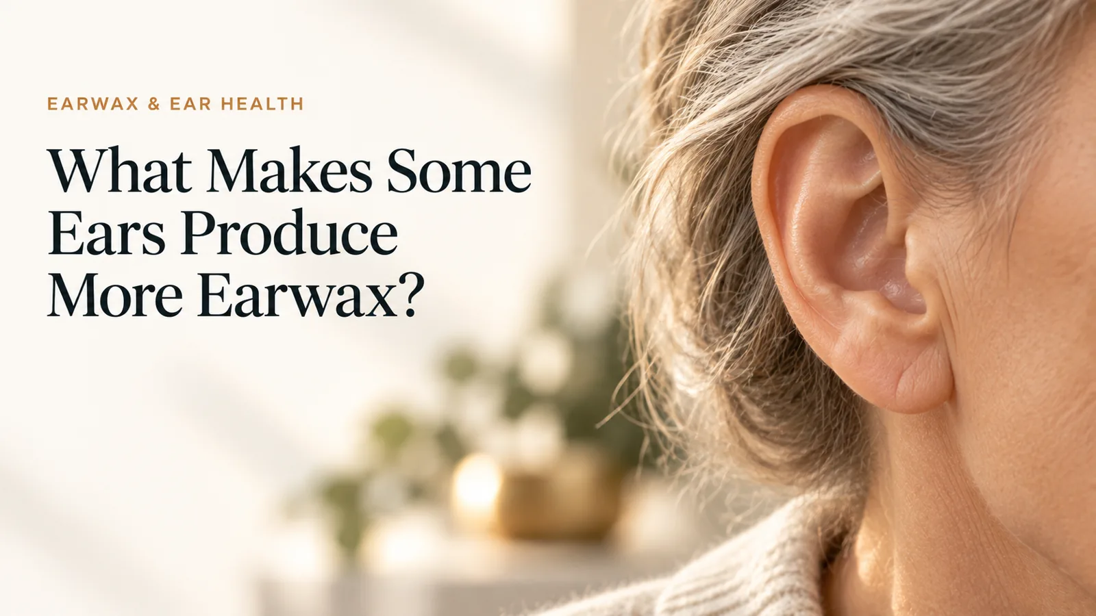 A soft-focus close-up of a healthy adult ear in warm light.